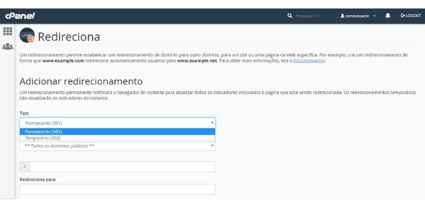 adicionar-redirecionamento
