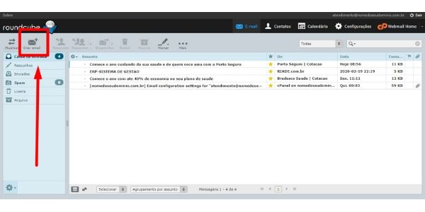 criar email roundcube
