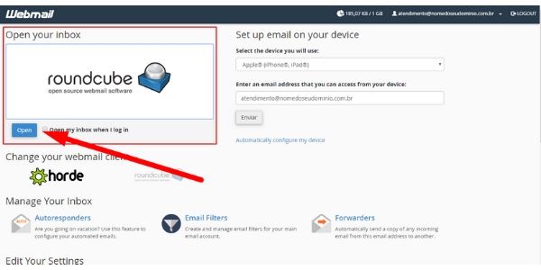 webmail roundube cpanel