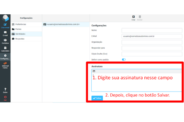 Configurando Assinatura de Email no Roundcube Cpanel 3