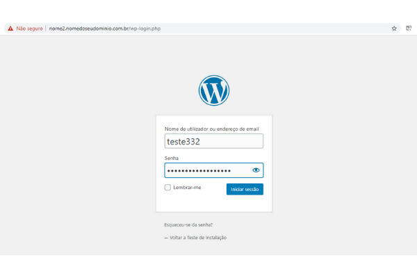 acessando o wordpress instalado 7