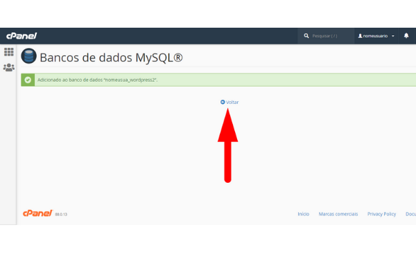 criar novo banco de dadosno cpanel 3