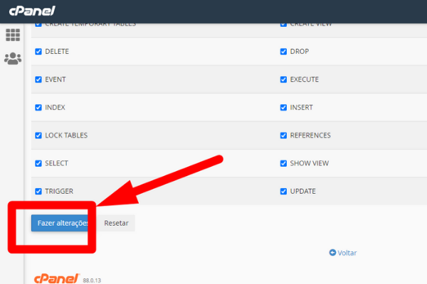 gerenciar privilegios do usuario cpanel - dando todos os privelegios 2